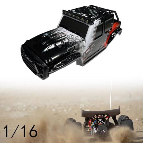 1/14 RC Car Body Shell for 16102 Remote Control Vehicle Cover Modification DIY Hobby Toy Vehicle Accessories 11.02x4.33x3.74inch- Black Red - color: Black Red
