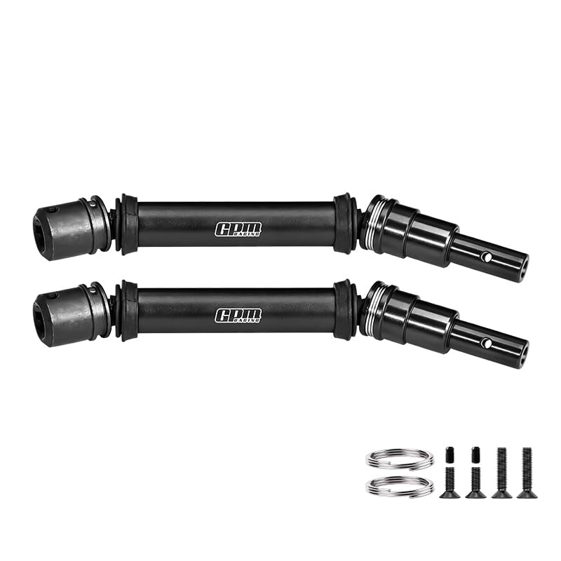 GPM Upgrades 4140 Medium Carbon Steel+Aluminium Front/Rear Cvd Drive Shaft for 1/8 Mojave 4X4 4S Blx Desert Truck Rtr-Ara4404T1/T2 (Black) - color: Black