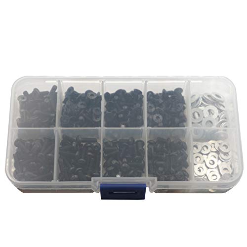 Vgoohobby 340PCS Universal M3 Screw Box Repair Accessories M3 Flat Round Head Screws M3 & M4 Flat Washer Compatible with Redcat HPI HSP Traxxas Tamiya SCX10 RC4WD 1/10 RC Car Truck