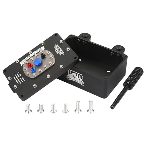 Aluminum Alloy 1:10 Scale RC Fuel Cell Receiver Box, Black | For RC4WD TF2, For SCX10 Pro, For VS4-10, 1/8 1/10 RC Crawler Upgrade - color: Black