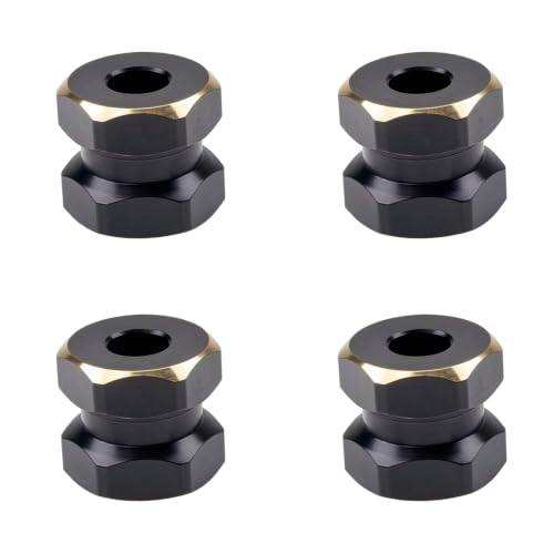 12mm Brass Hex Hub Extension Adapter Upgrade for 1/10 SCX10 D90 | Fit 1/10 Axial SCX10 & D90 crawler vehicles. Widen wheel track for stability. Solid brass durable RC modification parts. - size: 12mm