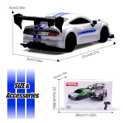 1:24 Scale RC Drift Car,4WD 2.4GHz High Speed Racing Hobby Sport Toy Car Vehicle with LED Lights,Racing and Drift Wheels for Adult Boys Girls Kids Gift (8602-White) - color: 8602-white