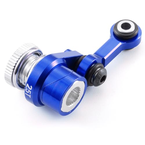 Fixed Link Steering 25T Servo Arm for Tra-xxas Mini Maxx 2S XRT | 1/16 RC Car Blue Aluminum Upgrade Parts - color: Blue