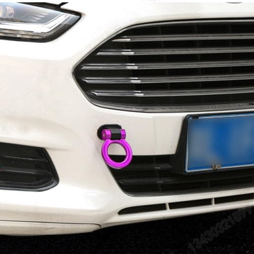 x xotic tech 2pcs JDM Track Racing Style Bumper Trailer Tow Hook Ring Decoration Sticker Universal Fit All Car Truck SUV, Red + Purple - color: Red+Purple