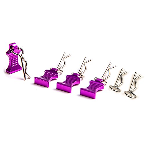 RC Car Body Clips Pins with Pull Taps for 1/8th 1/10th 1/12th RC Model Car (Purple) - color: Purple