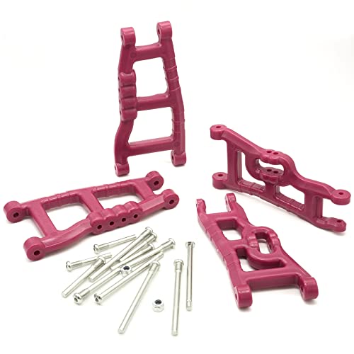 OGRC Plastic Front & Rear Suspension A-Arms for 1/10 Traxxas Slash 2WD | Suspension Arms for Traxxas Slash 2WD Nitro Slash/Rustler #2555 3631, Red - color: Red