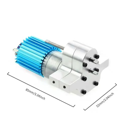CNC Metal Transfer Gearbox & 370 Motor Set, High Torque Transmission Upgrade for WPL C14 C24 B14 B36, MN D90 MN99S, Q60 1/16 RC Truck (White) - color: White