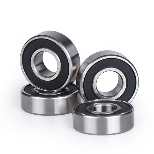 10 PCS R6-2RS Ball Bearings,3/8’’x 7/8’’x 9/32’’ Rubber Sealed Deep Groove Ball Bearings, Double Rubber Seal Bearings, Chromium Bearing Steel (R6-2RS) - size: R6-2RS
