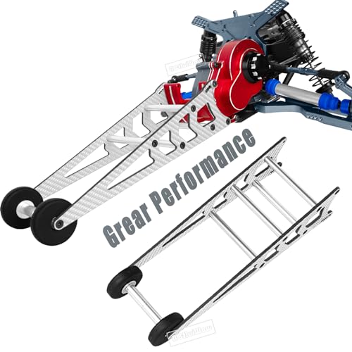 RC Wheelie Bar w/Mount Upgrades Part for 1/10 Slash Rustler Bandit 2WD(VXL),Carbon Fibre Wheelie Bar Kit Tail Wheel Head up Wheel Assembly Hops Up,Titanium - color: Titanium(1set)