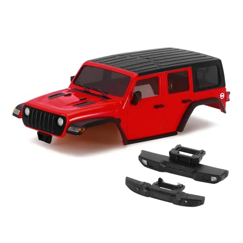 1/18 RC Crawler Chassis Compatible Body Kit 6. 10in Wheelbase ABS Hardtop with Front Rear Bumpers Fits Bronco Style Models 4M-66(Red) - color: Red