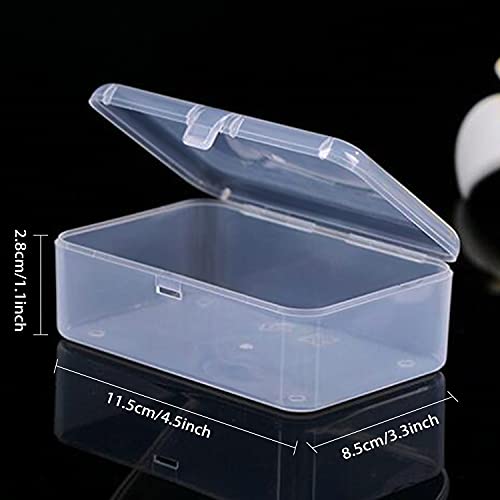 Rocutus Clear Plastic Beads Storage Containers Empty Mini Storage Container Box,12 Pack Plastic Storage Containers with Lids,Bead Storage Box with Hinged Lid for Beads(4.5 x 3.3 x 1.1 inch) - size: 4.5 x 3.3 x 1.1 inch