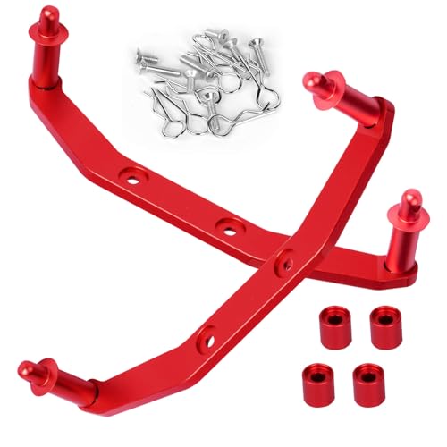 Body Post Extensions,Aluminum Front & Rear Body Mount Post Set for 1/10 Slash 4X4 /Stampede 4X4 VXL,RC Hops Up Upgrades Parts for Stampede 4X4 VXL/Slash 4X4 VXL,Replace 6815R,Navy Blue - color: Red (Front & Rear)