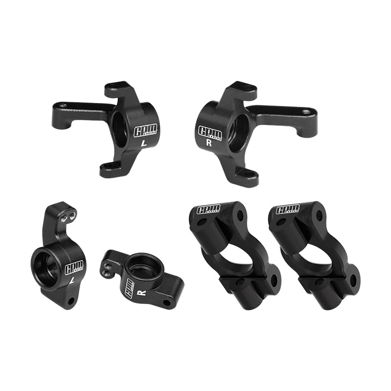 GPM 7075 Alloy Front Caster Blocks & Front Spindles & Rear Hubs for LOSI 1/24 Micro-B 2Wd Buggy Rtr-Los00007 - color: Black