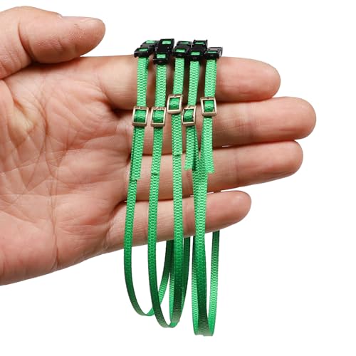 5 Pack RC Crawler Roof Rack Tie Down Straps with Buckles, 300mm, for 1/10 1/18 1/24 Scale Models Compatible with SCX24 TRX4M TRX4 TRX6 SCX10 (Green) - color: Green