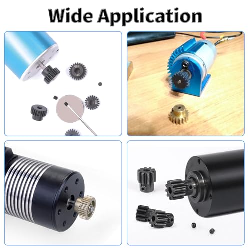 Pinion Motor Gear, M1 20T, 3/16 in (5mm) Shaft Hole | M1 Pitch 20 Teeth, 1045 Hardened Carbon Steel, 3/16 Inch Shaft Hole, RC Motor Pinion Upgrade, for 1/10 RC Brushless Crawler - size: M1 20T