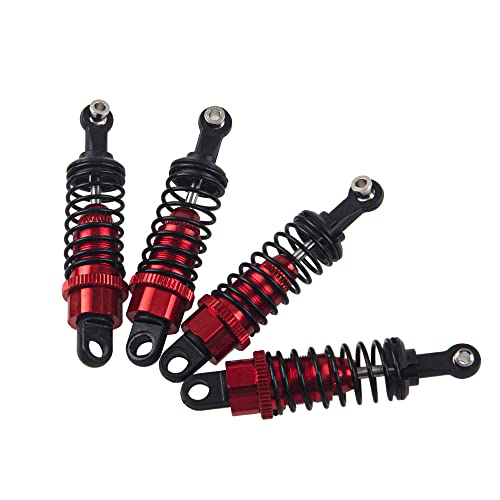 4Pcs ShareGoo RC Shock Absorber Damper 55mm Shocks Assembled Compatible with WLtoys A959 969 A979 K929 1/18 RC Car (Red)