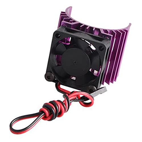 Purple Alloy RC Electric Motor Heat Sink Heatsink with 5V Cooling Fan for 18 110 RC Car Truck Buggy Crawler 540 550 3650 Size Brushless Engine Motor (AJF01001151Hp)