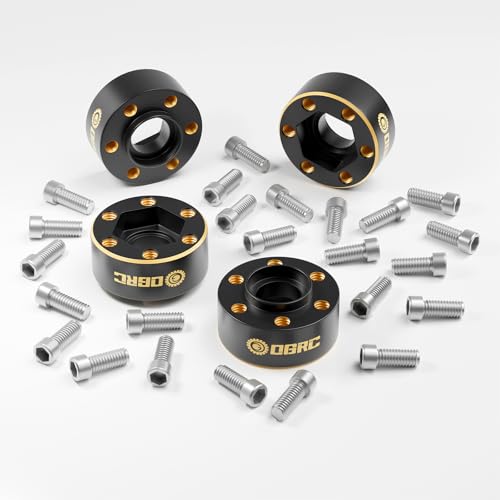 OGRC 1.9" Wheel Hex Adapter Widen 9mm Brass Weights for 1/10 SCX10 TRX4 | 12mm Hex, 19.5/pc, 78g Total Weights, for Traxxas Axial Redcat RC Crawler Car, (9mm)