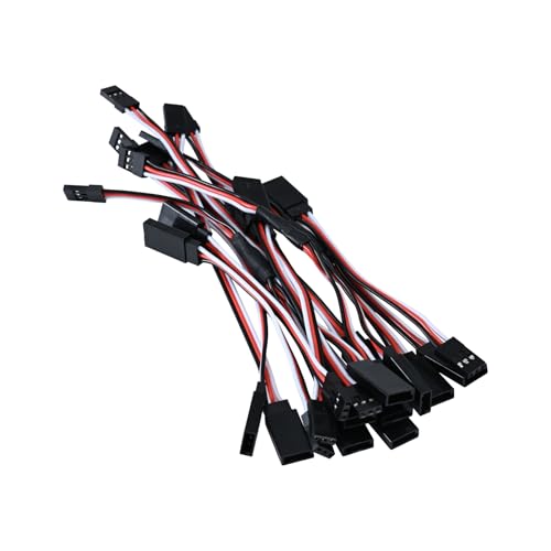 20pcs 3-Pin RC Servo Extension Cable 5 Types Including 10/15/20/30cm Male to Female and 15cm Y-Type Extension Wire Compatible with JR JST Futaba for RC Cars Airplanes Servo Receiver Connection