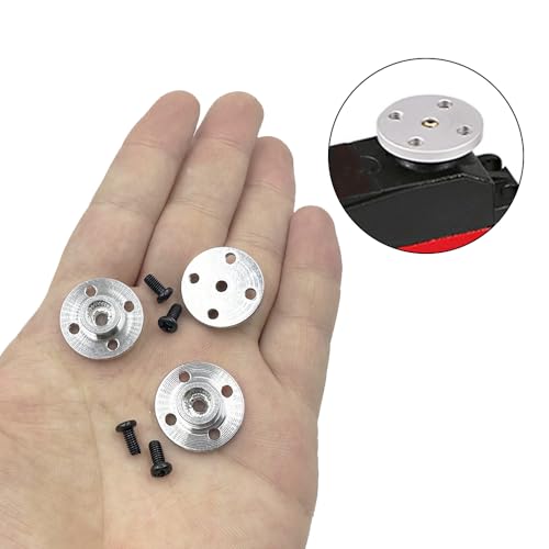 5PCS Aluminum Alloy Servo Arm Servo Horn 25T Standard Servo Disc with M3 Screws for RC Car Truck Boat Robot Helicopter DIY Model Toy Parts (Silver) - color: Silver