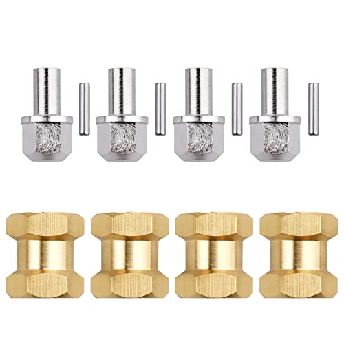 4PCS CrazyHobby Brass RC 12mm Wheel Hubs Extensions Wheel Spacers Hex Drive Adapter for 1/10 RC Crawler Axial SCX10 & SCX10 II 90046 D90 (15mm) - size: 15mm