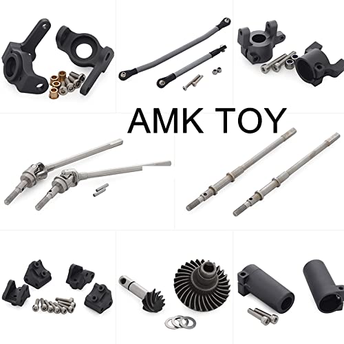 Rc Crawler 1/10 Nylon AR44 Straight Front and Rear axles with Metal Front Reverse Bevel Gear for 1/10 RC Tracked SCX10 II 90046 47 R-G-T 86100