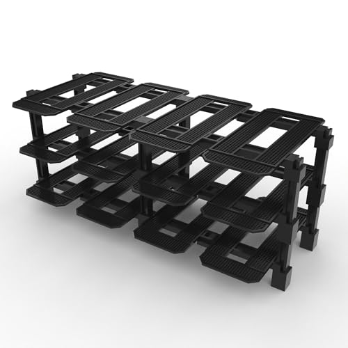 Modular Rack for LEGO Speed Champions (3 high x 4 wide (12 Car)) | Racing Garage Inspired Design - The display system that grows with your collection - size: 3 high x 4 wide (12 Car)