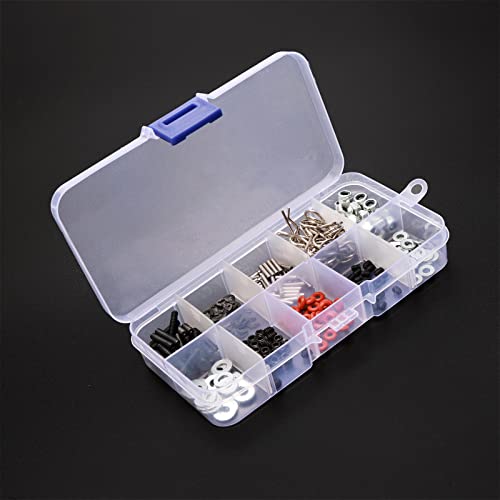 RC Screw Kit M3 M4 Set Screw Nuts Washers R Clips E Clips Hex Hub Adapter Nut Driver Universal Hardware Fasteners Parts for 1/8 1/10 1/12 RC Cars, 344PCS