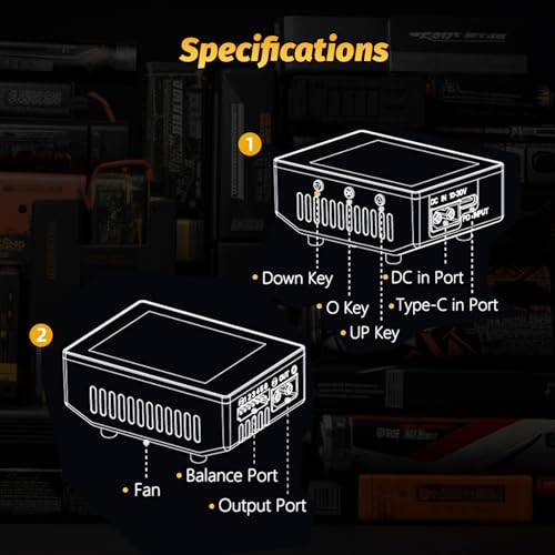 HOTA T6 RC 1S 2S 3S 4S 5S 6S Lipo Battery Charger RC Smart Battery Charger | 300W XT60, PD Dual Input, 15A, Compact RC Car Charger, Support PD3.0, QC Fast Charging Protocols, Muti-Language