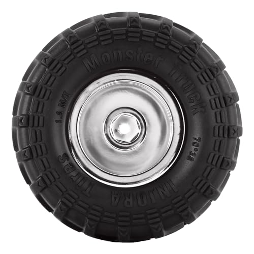 INJORA RC Monster Truck Wheel Rim Tires Set 70 * 38mm Tires for 1/24 RC Crawler Car Axial SCX24 Bronco Gladiator C10 JLU Deadbolt B17 FMS FCX24 and TRX4MT, MT1012 (Silver) - color: Silver