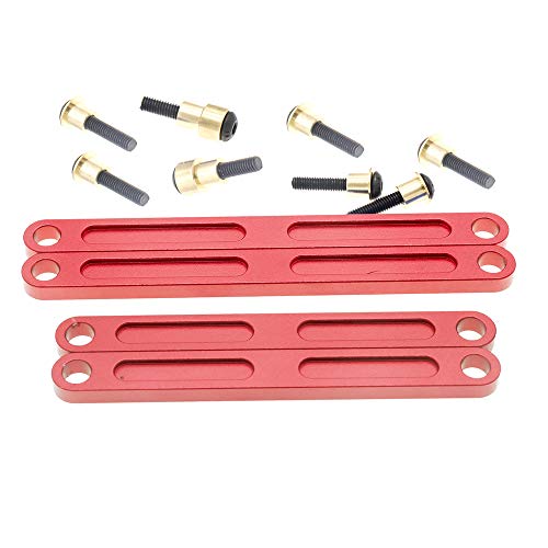 RC Alloy Front&Rear Camber Link Set for Traxxas 1/10 Rustler Stampede Slash 4X4 4WD-Replaces Part 3641 - color: Red