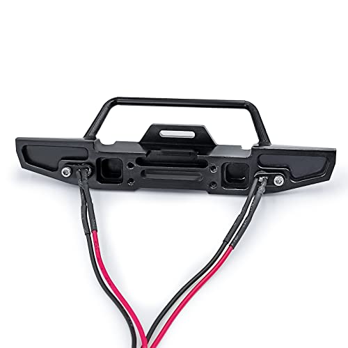 MOHERO Metal Front Bumper Mount with Led Light RC Bumper for 1/18 TRX-4M TRX4M Bronco Defender RC Crawler Car Upgrade Parts - size: Front