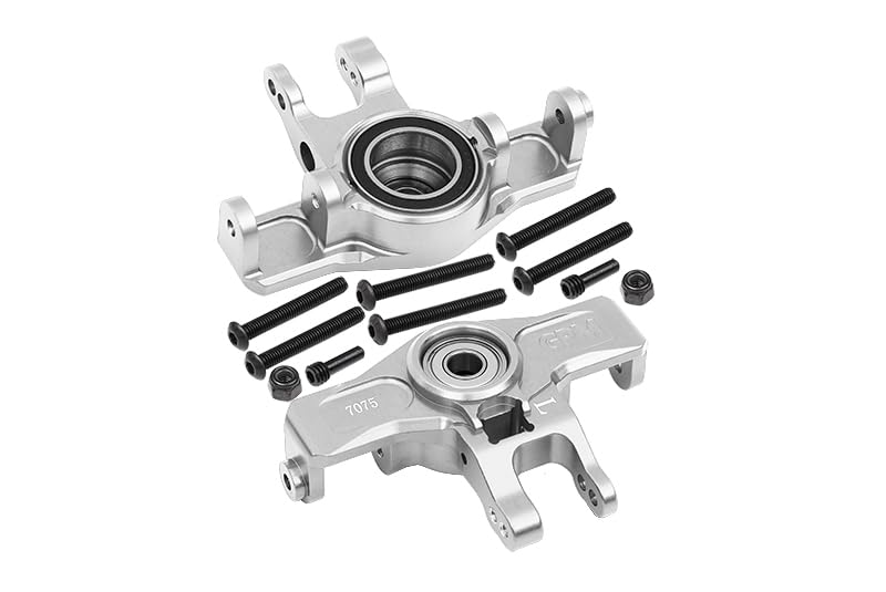 GPM Upgrades Aluminum 7075-T6 Front Knuckle Arms for 1/7 Unlimited Desert Racer (85076-4) RC Car (Silver)