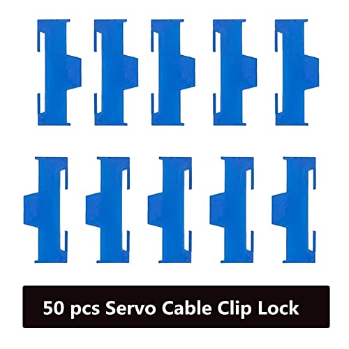 Skrnrhrery servo Extension Cable Safety Connector Clips,50 PCS servo Plug Lock Male/Female or servo y Adapt Cable for servo Extension Cable, Jr Servo Cable kit. servo Lead Lock… - color: 50pcsblue