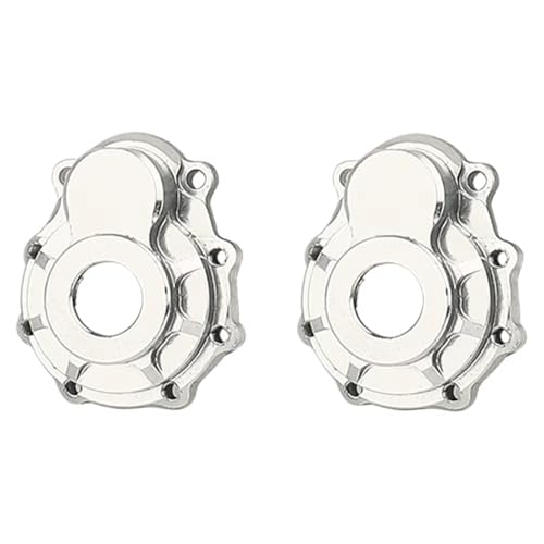 for TRX4 1/10 2pcs Anodized Aluminum Alloy Outer Portal Axle Housing Steering Knuckle Set RC Crawler Car Upgrade Parts RC Steering Knuckles Cup(Silver) - size: Silver