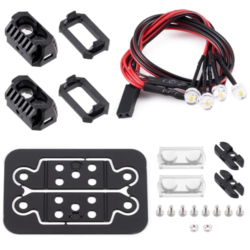2pcs 18MM Square Led Light Headlight Spotlight for TRX-4 TRX6 SCX10 | 90046 D90 CC01 Wraith Redcat Gen8 1/10 RC Car Upgrade Parts White Lamp - color: White