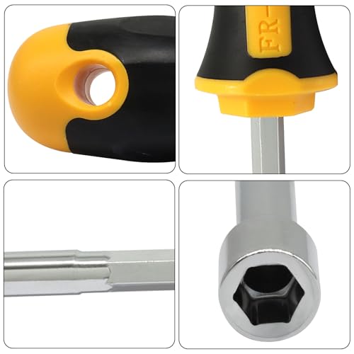 Bonsicoky 7mm Socket Wrench Screwdriver, Hex Nut Driver | Cushion Grip, High Carbon Steel, Furniture Assembly, Bicycle & DIY Repairs - size: 7,mm