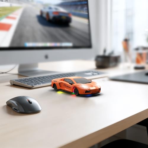 RC Drift Car, 1/43 Mini RC Drift Car with Gyro, 2.4GHz Full Proportional Control, 20KM/H 4WD High Speed Remote Control Alloy, LED Lights & Drift Tires, Toys Gift for Adults, Boys and Girls - color: Orange
