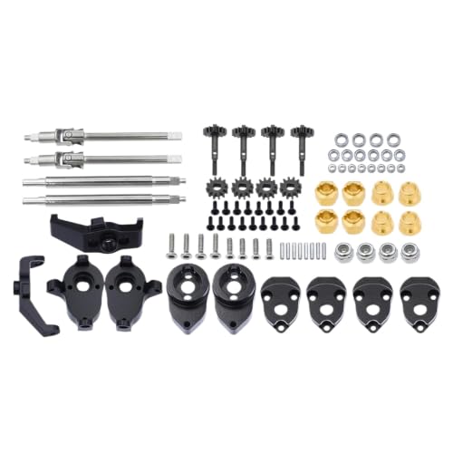 Aluminum Portal Front and Rear Axles for 1/18 RC Crawler Ground Clearance Plus 8.1MM DIY Kit(Black; Ships from: China Mainland) - color: Black; Ships From: China Mainland