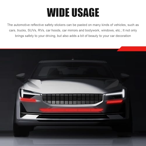 7PCS Car Reflective Stickers, Auto Bumper Reflective Stickers Set, Cars Trunk Strong Reflective Strip Decal, High Intensity Night Safety Warning Decal, Universal Waterproof Bumper Sticker