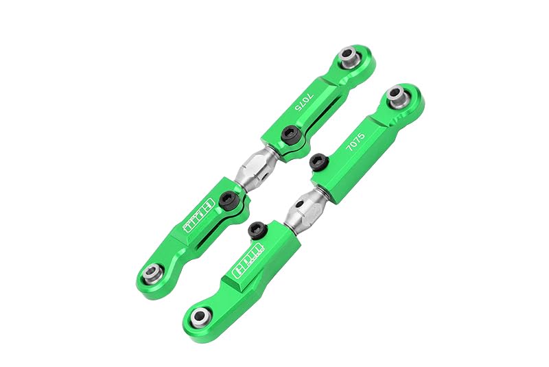 GPM Aluminum 7075 + Stainless Steel Rear Camber Links for Tekno 1/10 MT410 2.0 4X4 Pro (Green) - color: Green