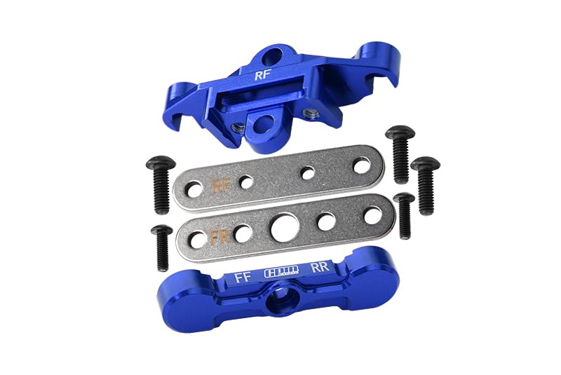 GPM 7075 Alloy Rear Tie Bar Mounts & Suspension Pin Retainers for TRAXXAS 1/10 4Wd Maxx Monster Truck -89076-4 - color: Blue
