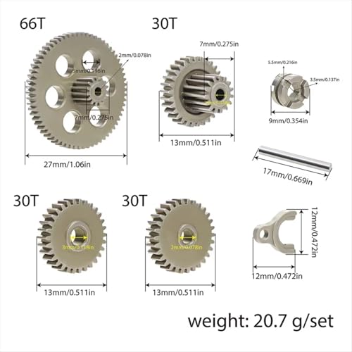 Rc Accessories Parts for FMS for FCX24 K5 for FCX18 for LC80 1/24-1/18 RC Car Upgrades Parts Steel Transmission Complete Gears Set