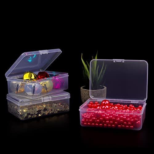 Clear Plastic Beads Storage Containers Empty Mini Storage Containers Box,12 Pack Plastic Storage Container with Lids,Beads Storage Box with Hinged Lid for Beads,Earplugs,Pins (5 x 3.4 x 1.7 inch) - size: 5 x 3.4 x 1.7 inch