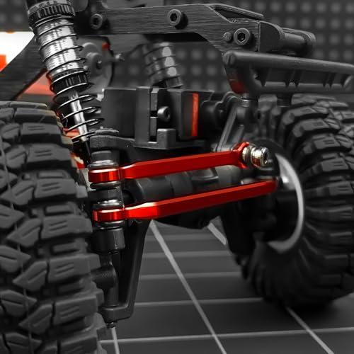 Ascent-18 High Clearance Body Chassis Links - CNC Aluminum Linkage with Steering Link Set for 1/18 RC Crawler Redcat Ascent-18 Upgrades Parts (Red) - color: Red