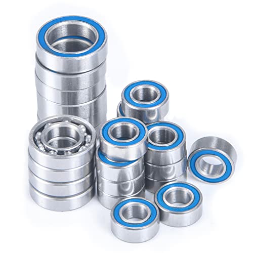 24Pcs Wheel Hubs Axle Bearing Kit for Element RC Enduro Sendero | 1/10 RC Car Model Parts Rubber Sealed Ball Bearings