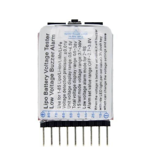 1-8S Lipo/Li-ion/Fe RC Helicopter Airplane Boat etc Voltage 2 IN1 Tester Low Voltage Buzzer Alarm