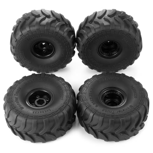 MORLORDY 1.0" Plus Wheel Tires Set 69 * 33mm for Axial SCX24 TRX4M TFMS FCX24 1/18 1/24 RC Crawler Car Upgrade Parts