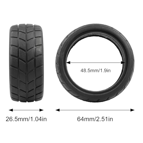 AIMROCK RC On Road Car Tires, 64mm Rubber Tyres for 1/10 1/12 Traxxas Tamiya TT01 TT02 HSP Wltoys HPI KYOSHO Car, Pack of 4