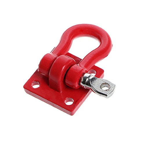 ShareGoo Metal RC Crawler Trailer Tow Hook Hooks Buckle Winch Shackles RC Decorations Accessories Compatible with 1/10 Scale RC Crawler Truck TRX4 D90 SCX10 Climbing Car (Red)